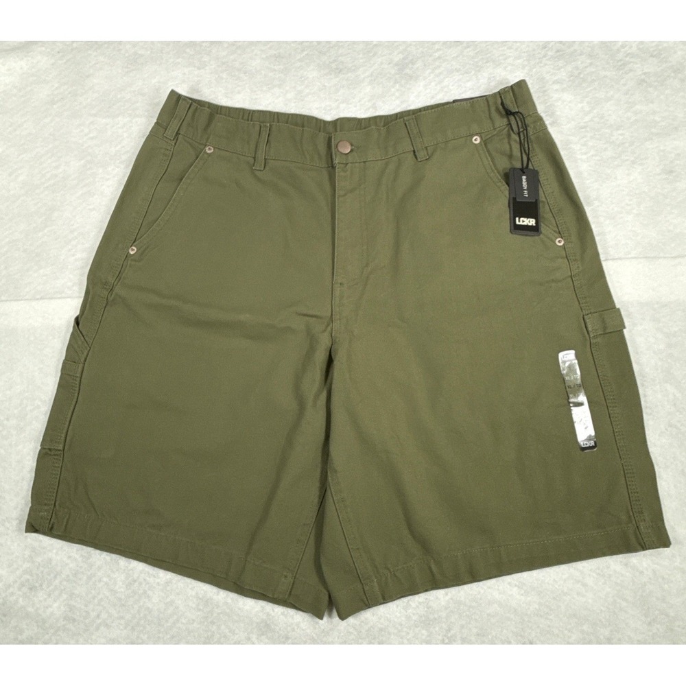 LCKR Lajoie Mens XL Green Utility Casual Stretch Cargo Shorts NWT
